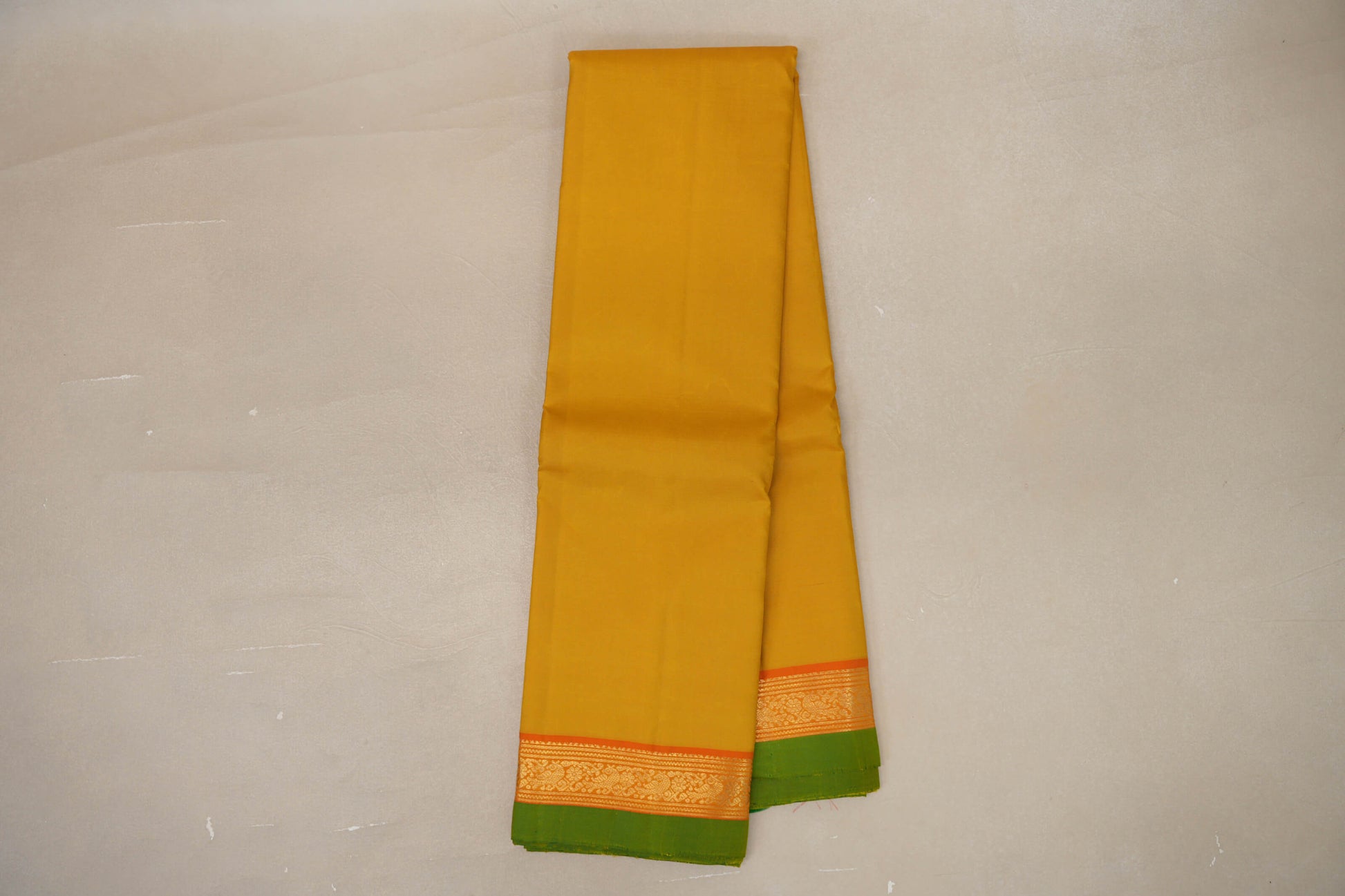 Online Mango Yellow Vintage Kanjivaram Silk Saree