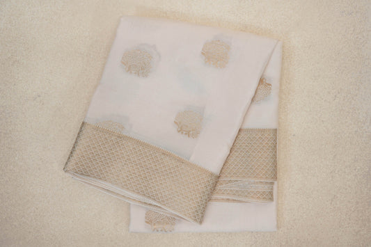 folded Cream Mysore Silk Saree