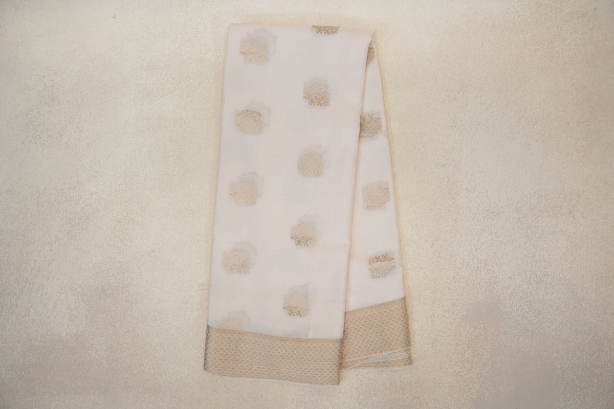 Cream Mysore Silk Saree online