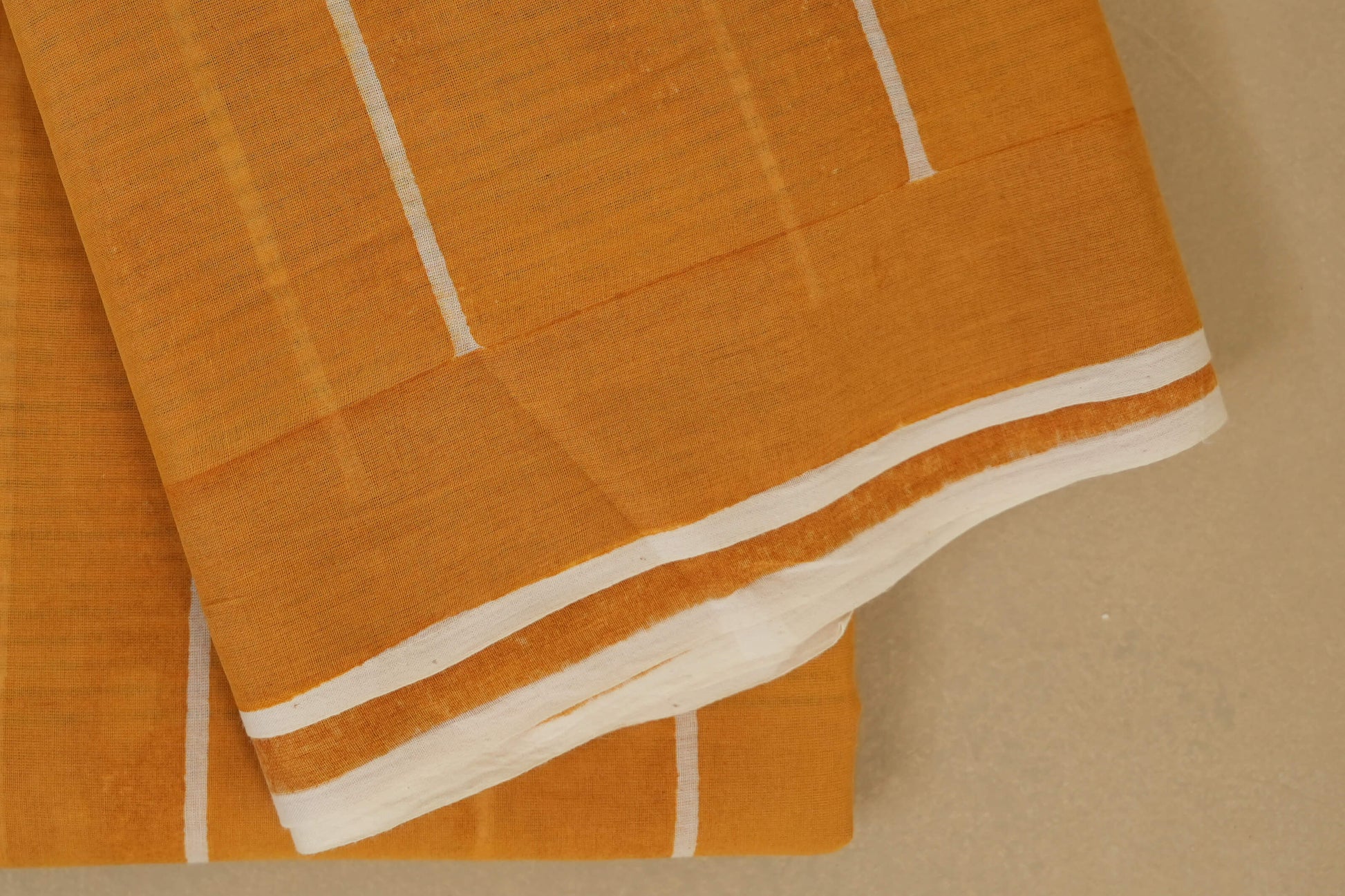 Yellow Cotton Saree borders