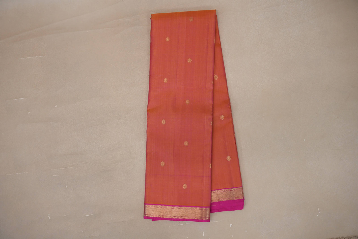 Dual Tone of Yellow and Pink Vintage Kanjivaram Silk Saree by Shreenivas Silks PSSR019299