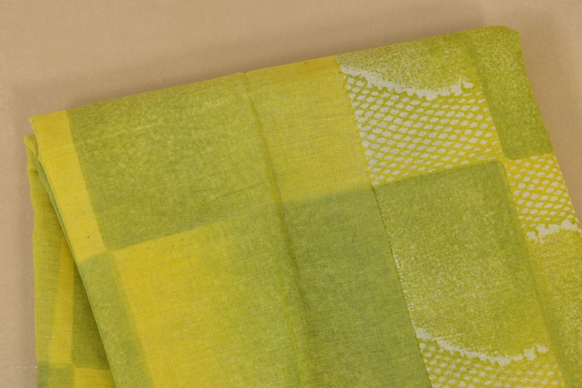 Green Cotton Saree body