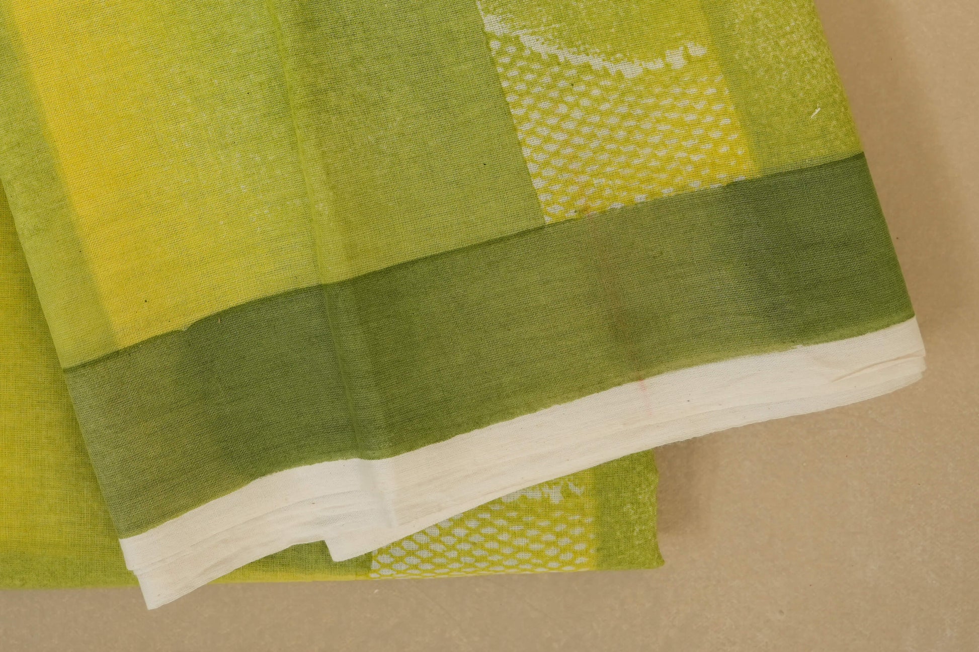 Green Cotton Saree borders