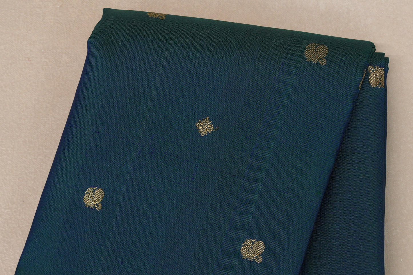 Deep Peacock Blue Vintage Kanjivaram Silk Saree by Shreenivas Silks PSSR019300