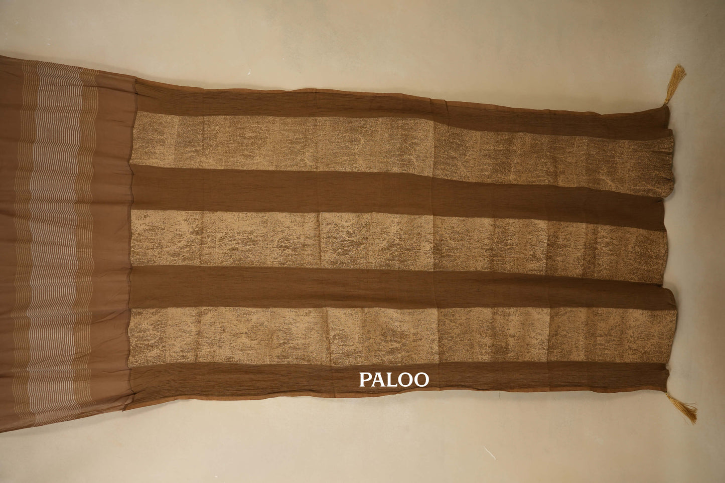 Brown Cotton Saree paloo