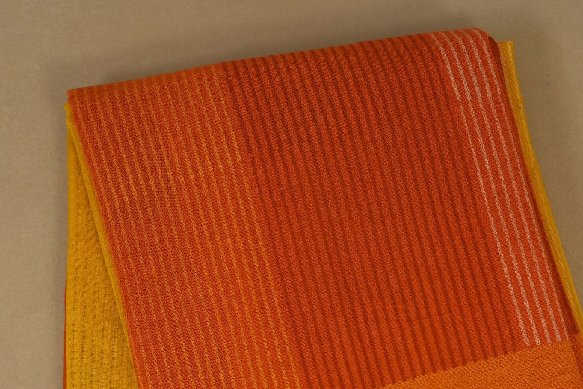 Orange Yellow Ombre Cotton Saree body