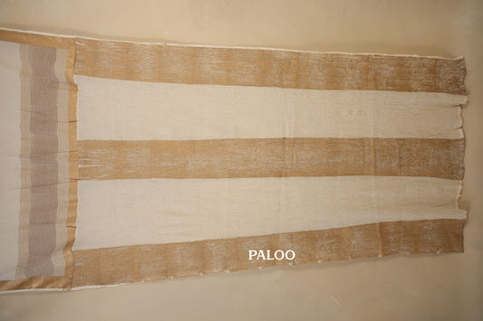 White Cotton Saree paloo