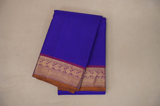 Royal blue Vintage Kanjivaram Silk Saree by Shreenivas Silks PSSR019303