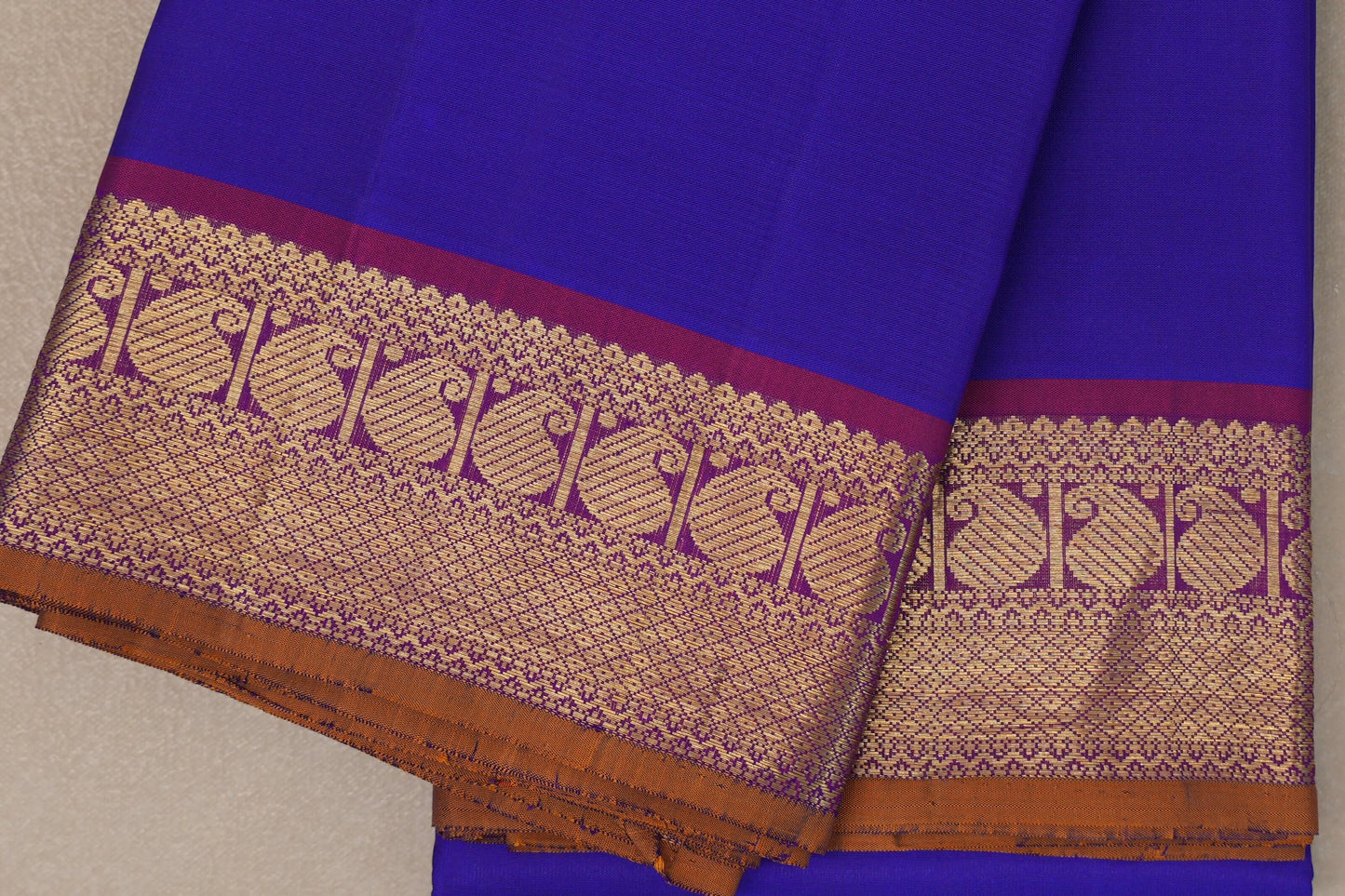 Royal blue Vintage Kanjivaram Silk Saree by Shreenivas Silks PSSR019303