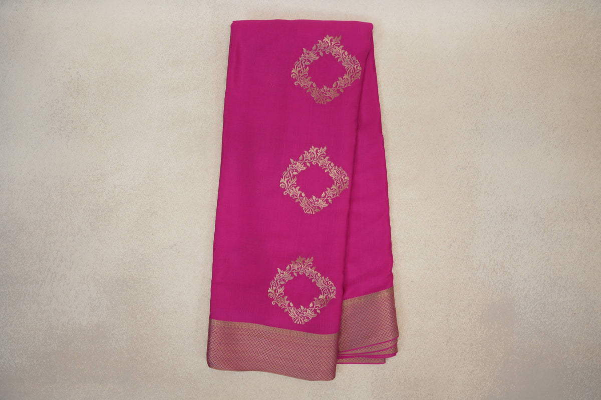 Bright Magenta Pink Mysore Silk Saree online