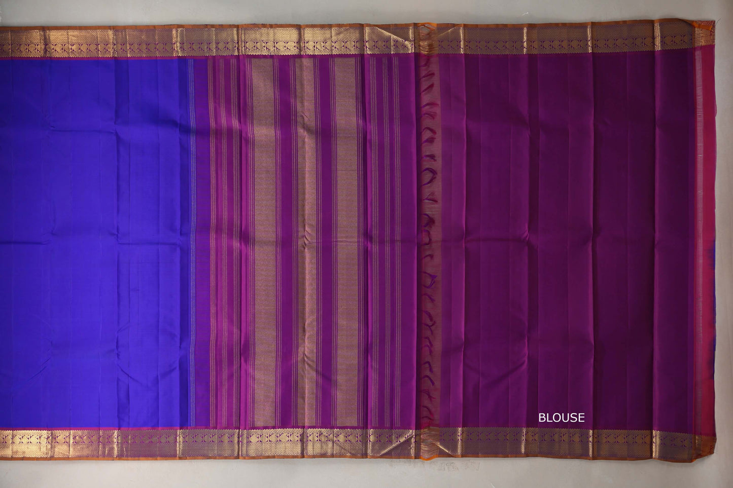 Royal blue Vintage Kanjivaram Silk Saree by Shreenivas Silks PSSR019303