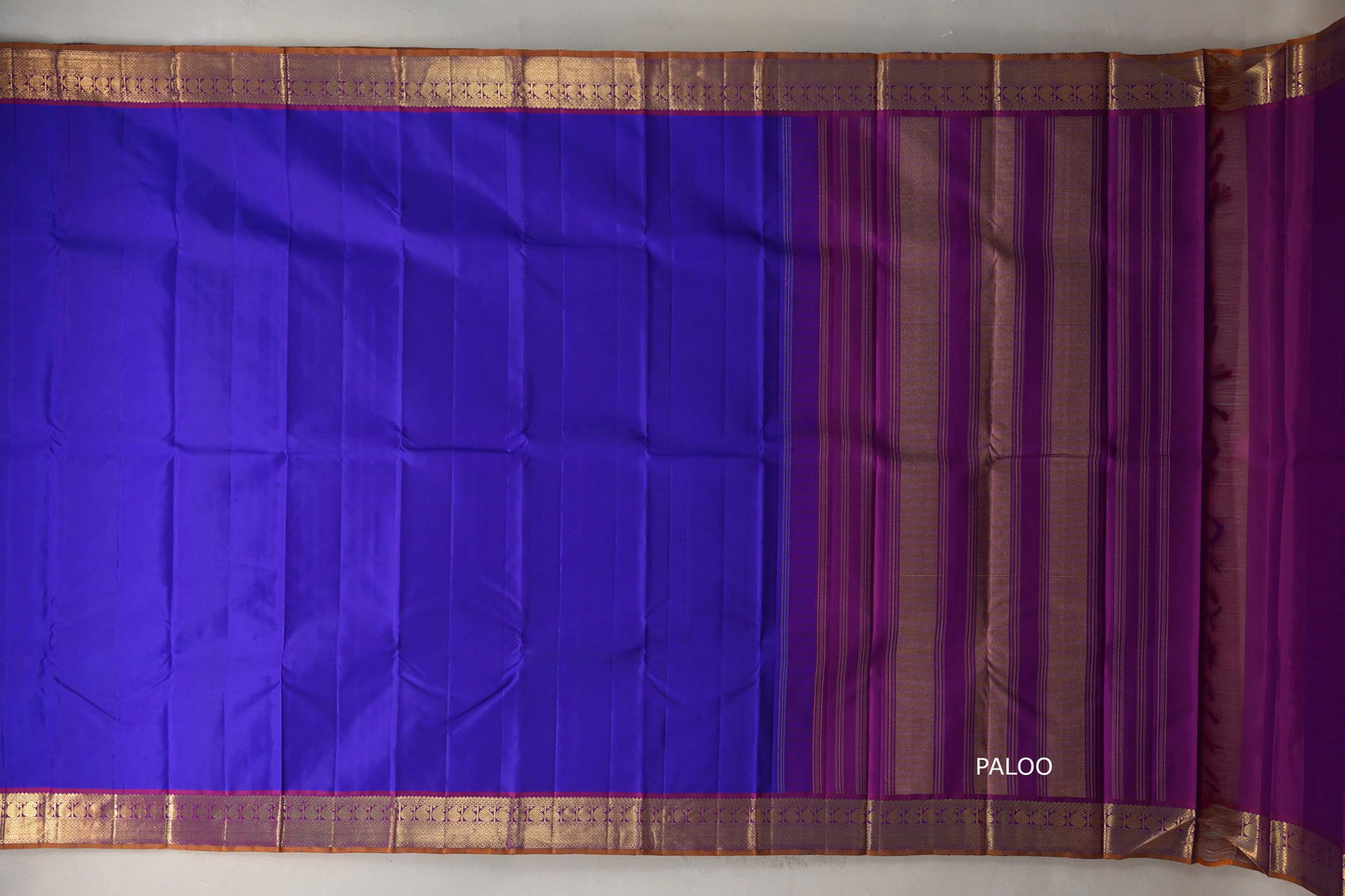 Royal blue Vintage Kanjivaram Silk Saree by Shreenivas Silks PSSR019303