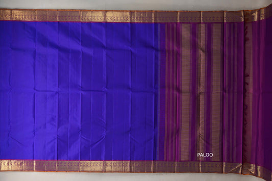 Royal blue Vintage Kanjivaram Silk Saree by Shreenivas Silks PSSR019303