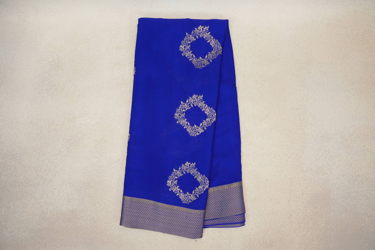 Bright Royal Blue Mysore Silk Saree online