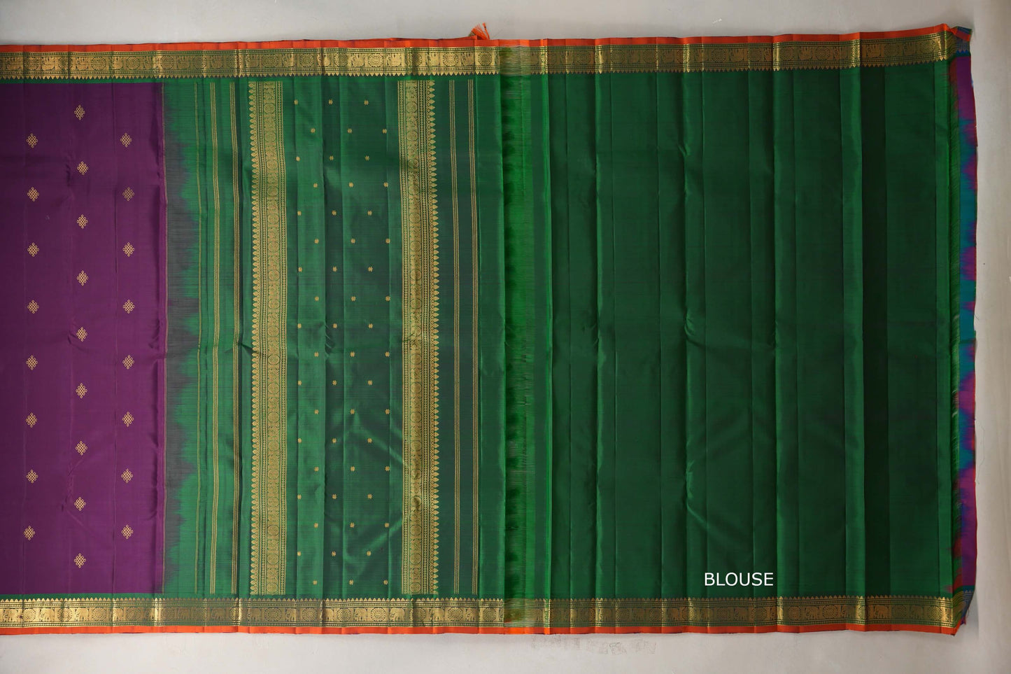 Deep purple Vintage Kanjivaram Silk Saree by Shreenivas Silks PSSR019305
