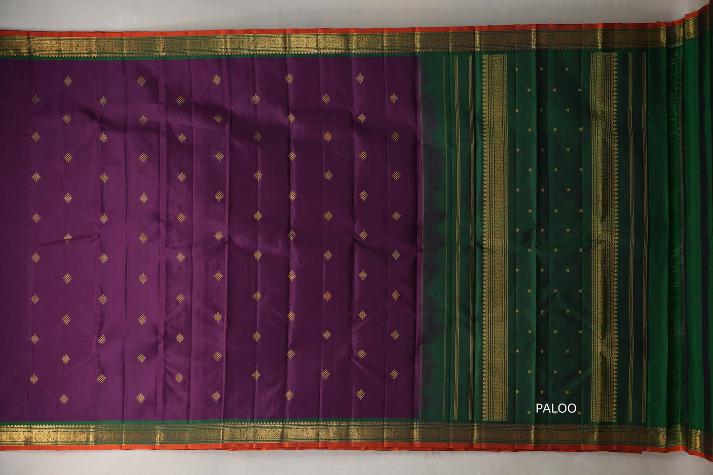 Deep purple Vintage Kanjivaram Silk Saree by Shreenivas Silks PSSR019305