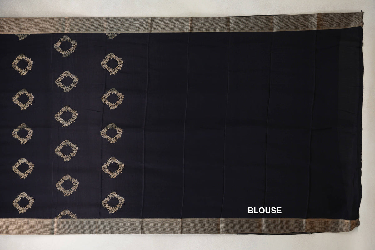 Black Mysore Silk Saree  blouse