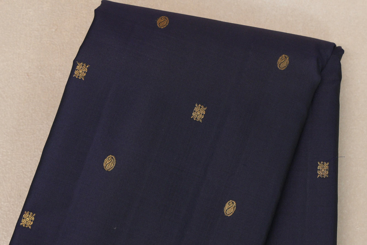 Deep Navy Blue Vintage Kanjivaram Silk Saree by Shreenivas Silks PSSR019306