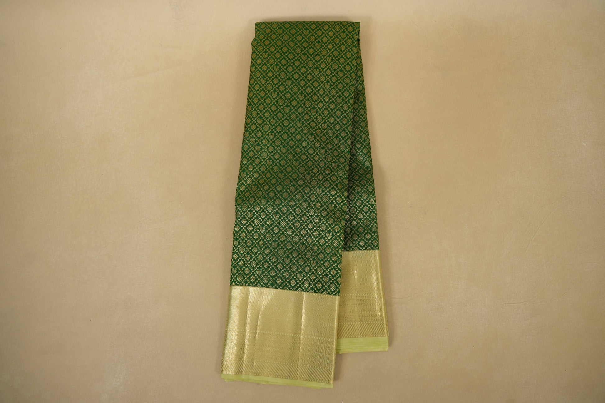 Online Green with Pastel Elachi Green Borders Vintage Kanjivaram Silk Saree