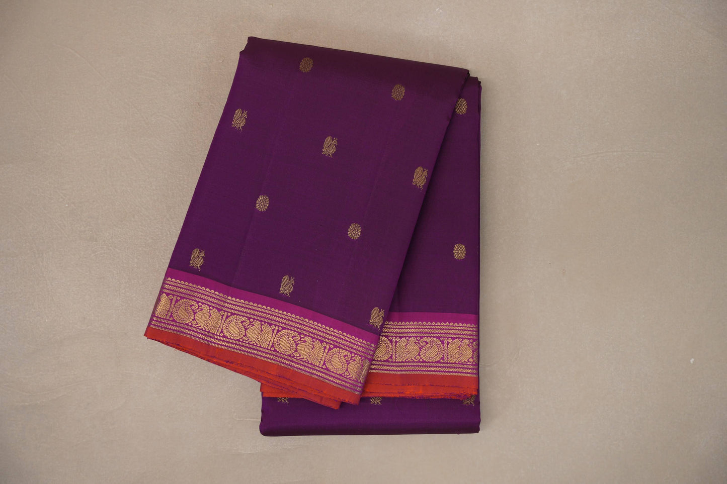 Deep magenta Vintage Kanjivaram Silk Saree by Shreenivas Silks PSSR019307
