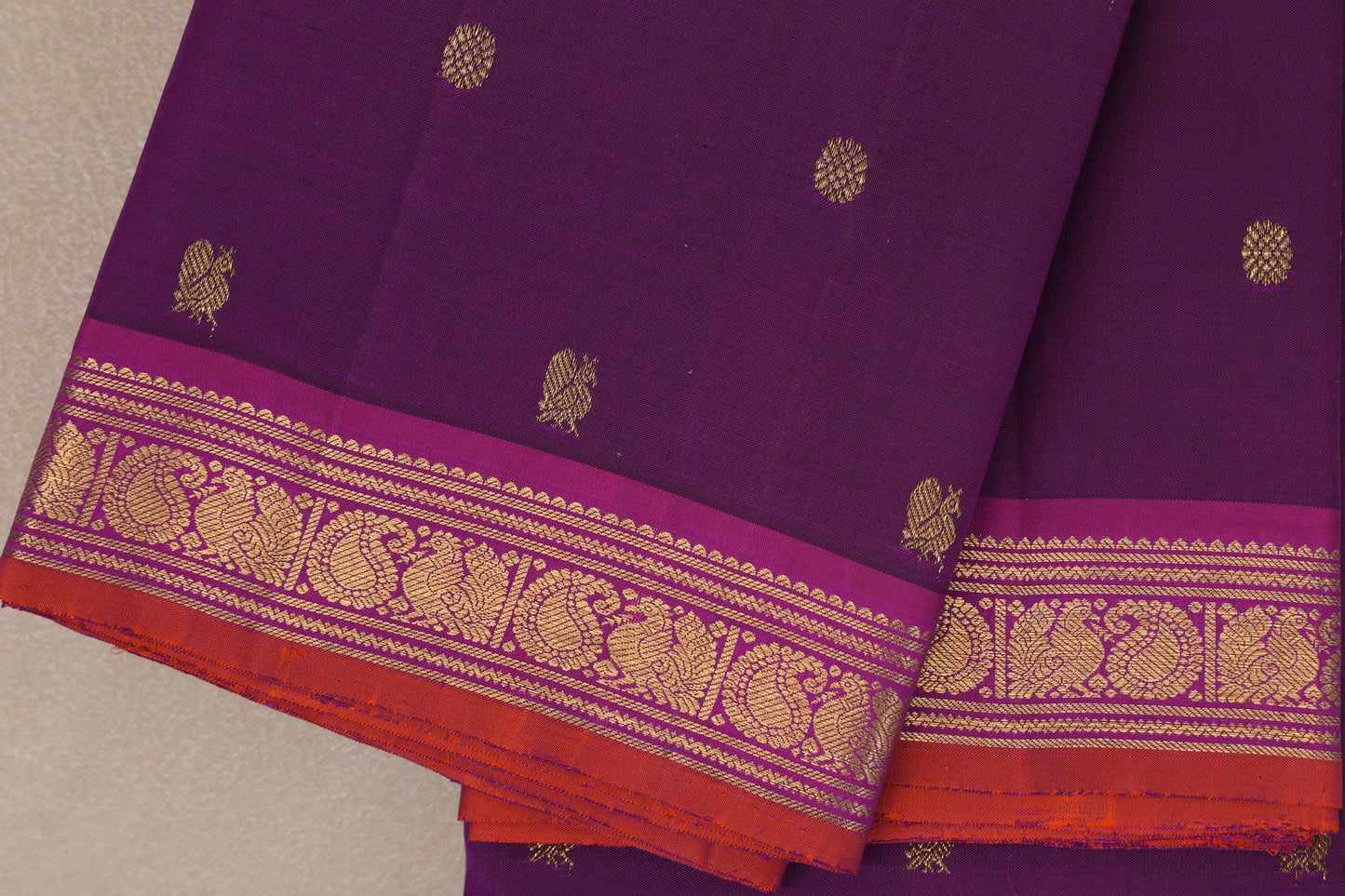 Deep magenta Vintage Kanjivaram Silk Saree by Shreenivas Silks PSSR019307