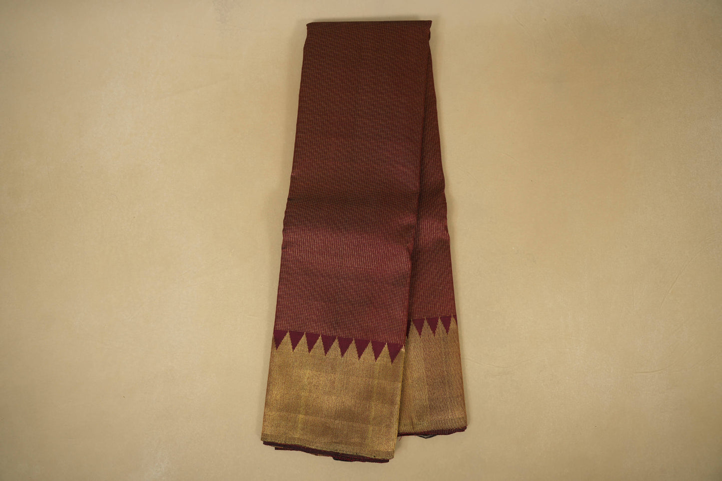 Online Burgundy Maroon Zari Checks with Tissue Borders Vintage Kanjivaram Silk Saree