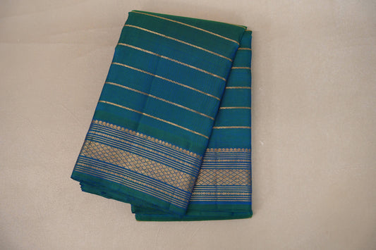 Peacock Blue Vintage Kanjivaram Silk Saree by Shreenivas Silks PSSR019310