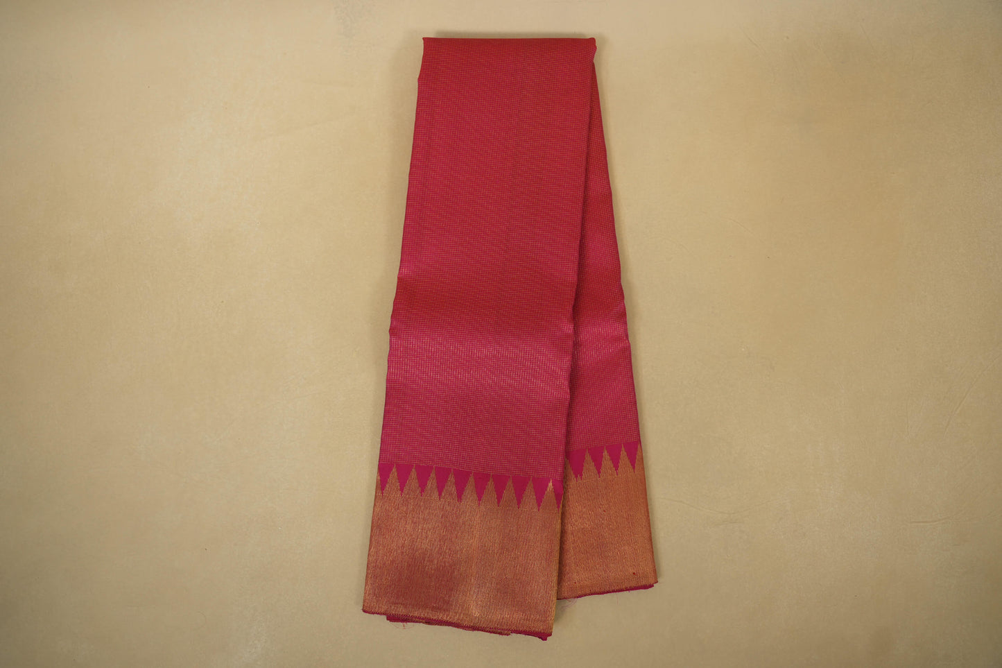 Online Pink Zari Checks with Tissue Borders Vintage Kanjivaram Silk Saree