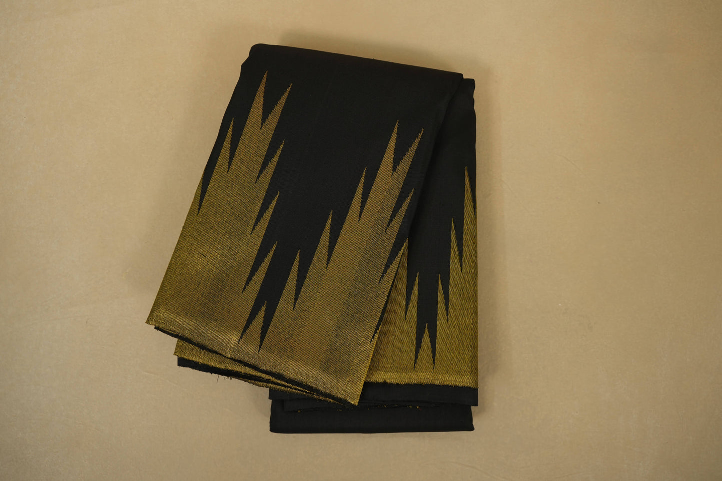 Black with Tissue Borders Vintage Kanjivaram Silk Saree