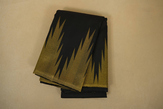 Black with Tissue Borders Vintage Kanjivaram Silk Saree