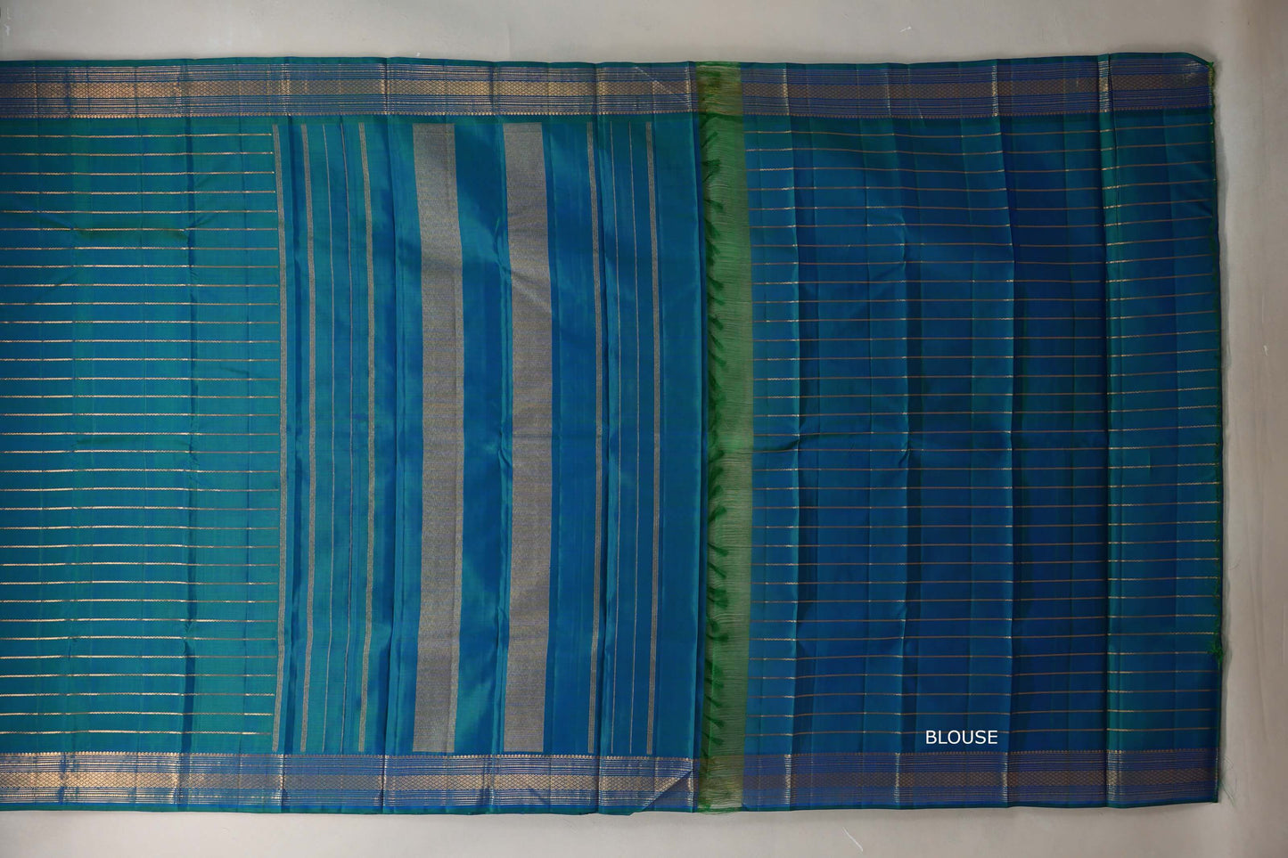 Peacock Blue Vintage Kanjivaram Silk Saree by Shreenivas Silks PSSR019310