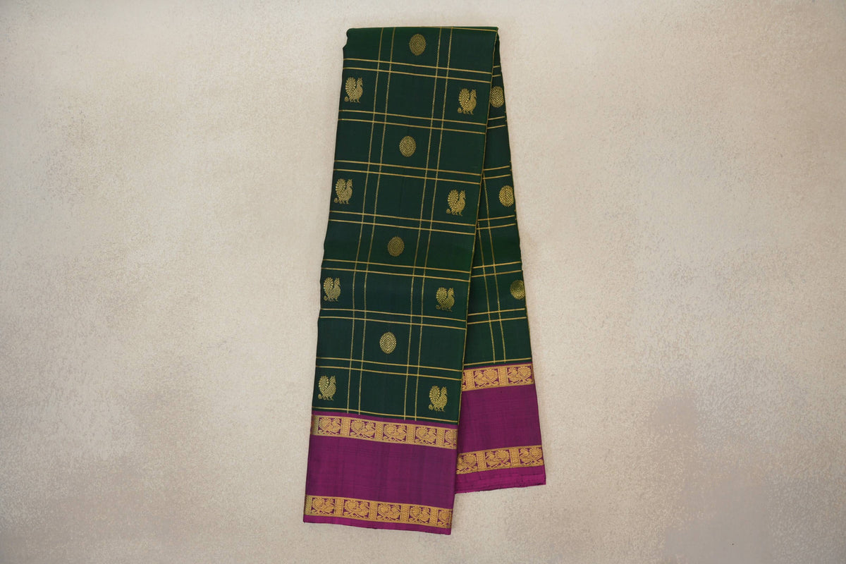 Deep Bottle Green Vintage Kanjivaram Silk Saree online