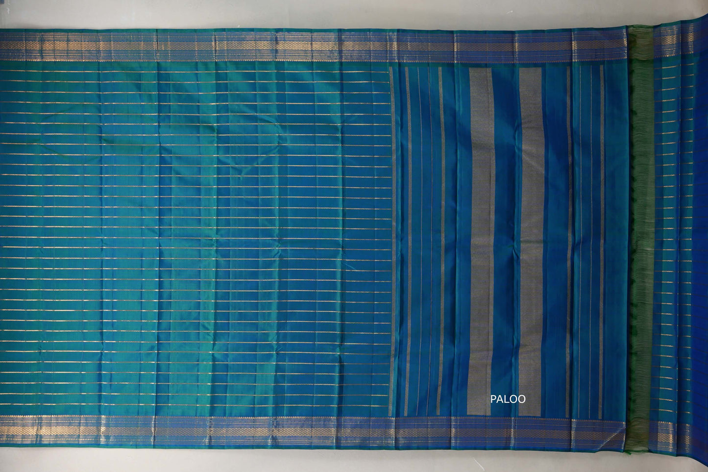 Peacock Blue Vintage Kanjivaram Silk Saree by Shreenivas Silks PSSR019310