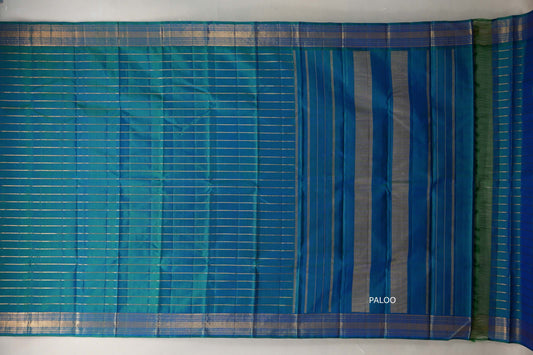 Peacock Blue Vintage Kanjivaram Silk Saree by Shreenivas Silks PSSR019310