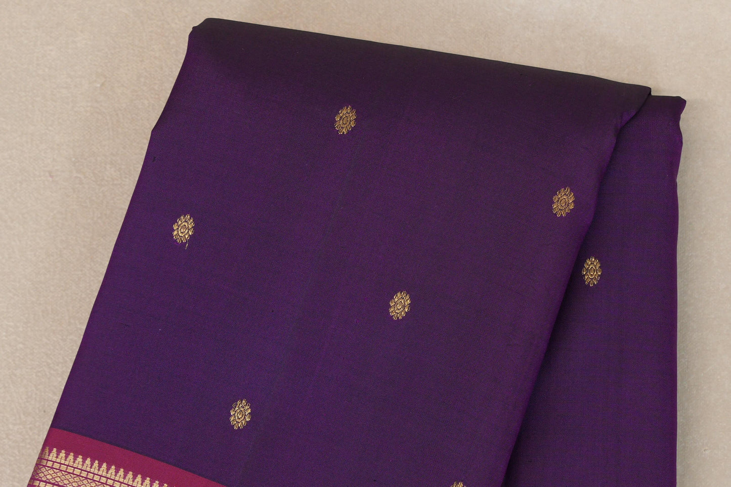 Deep purple Vintage Kanjivaram Silk Saree by Shreenivas Silks PSSR019311