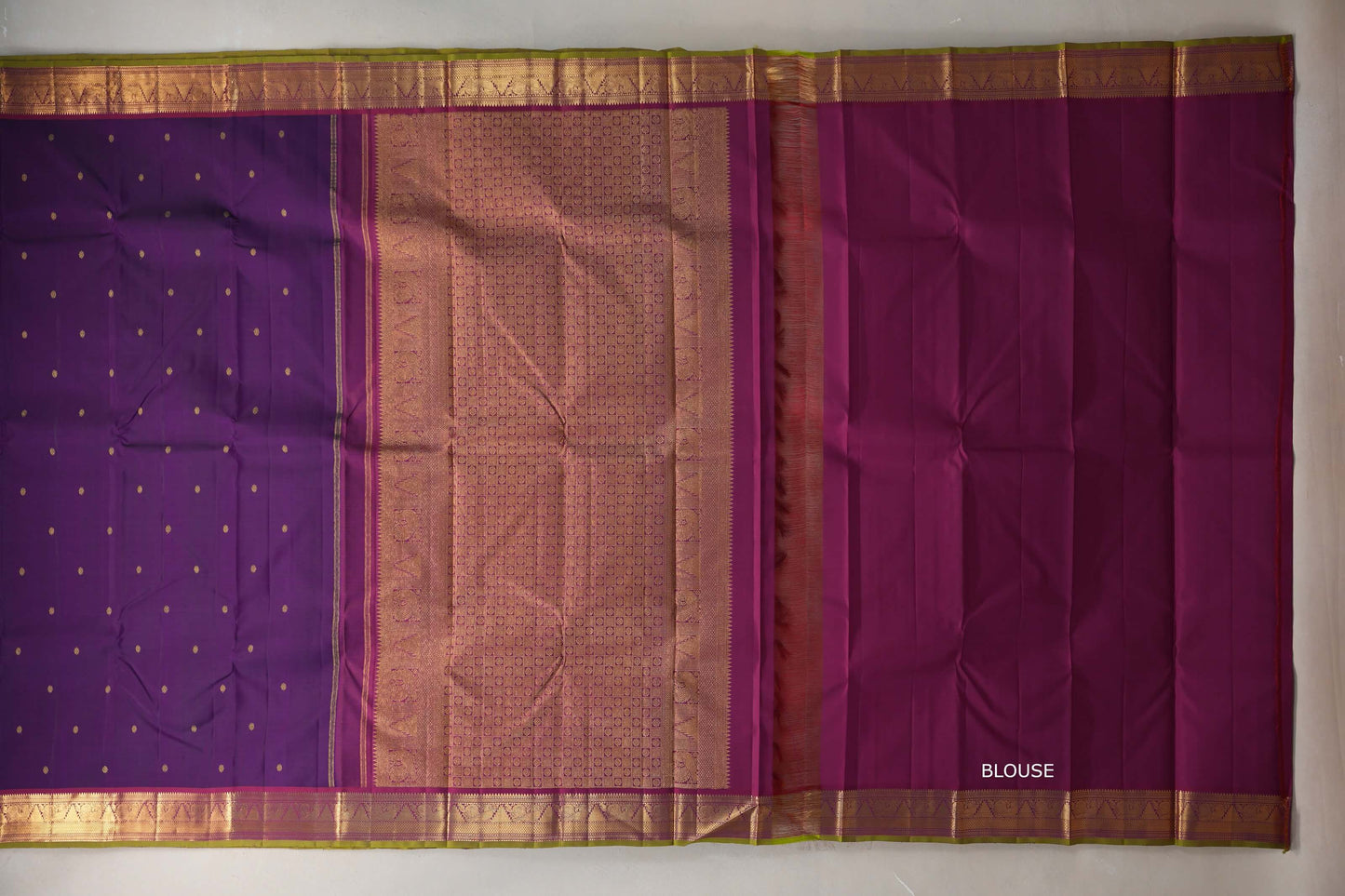 Deep purple Vintage Kanjivaram Silk Saree by Shreenivas Silks PSSR019311