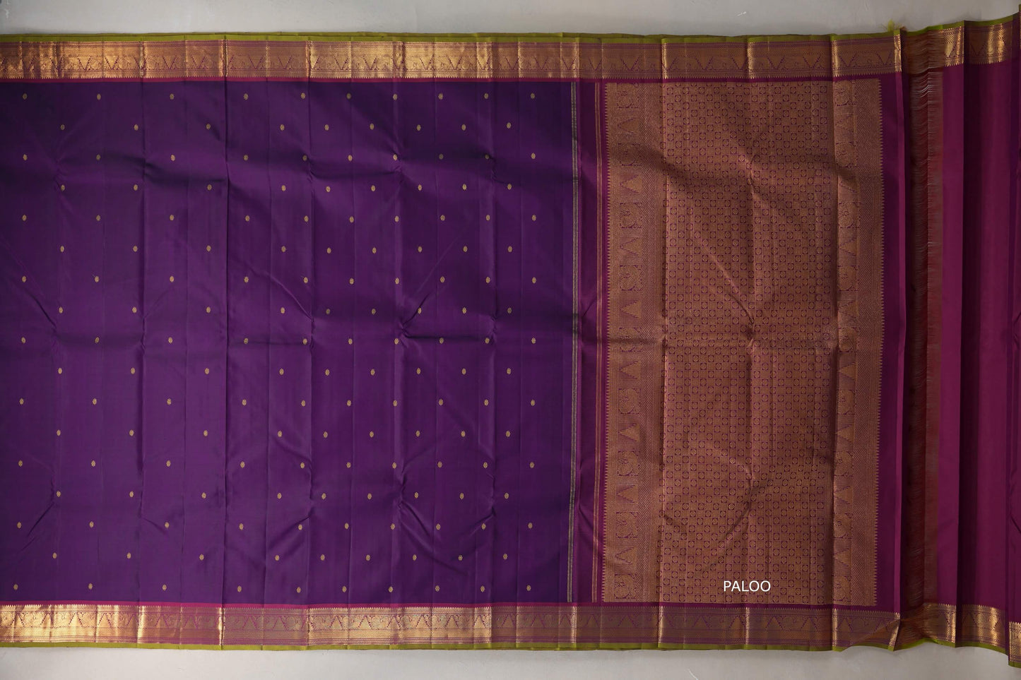 Deep purple Vintage Kanjivaram Silk Saree by Shreenivas Silks PSSR019311