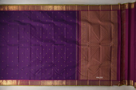 Deep purple Vintage Kanjivaram Silk Saree by Shreenivas Silks PSSR019311
