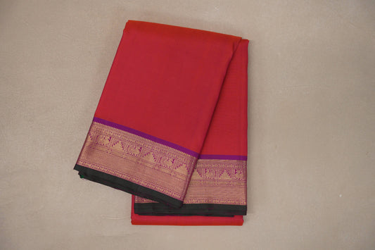 Dual Tone of Orange and Pink Vintage Kanjivaram Silk Saree by Shreenivas Silks PSSR019312