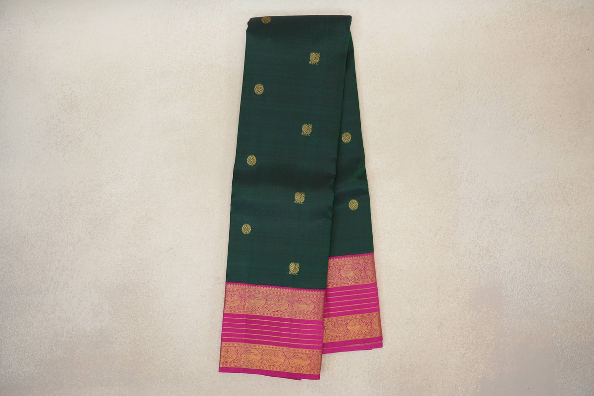 Deep Bottle Green Vintage Kanjivaram Silk Saree online