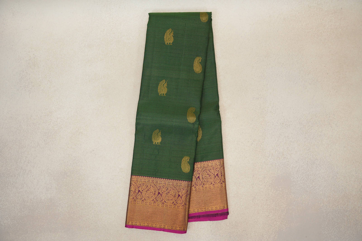 Deep Leaf Green Vintage Kanjivaram Silk Saree online