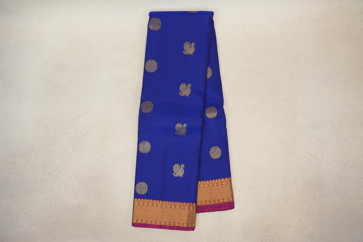  Deep Royal Blue Vintage Kanjivaram Silk Saree online