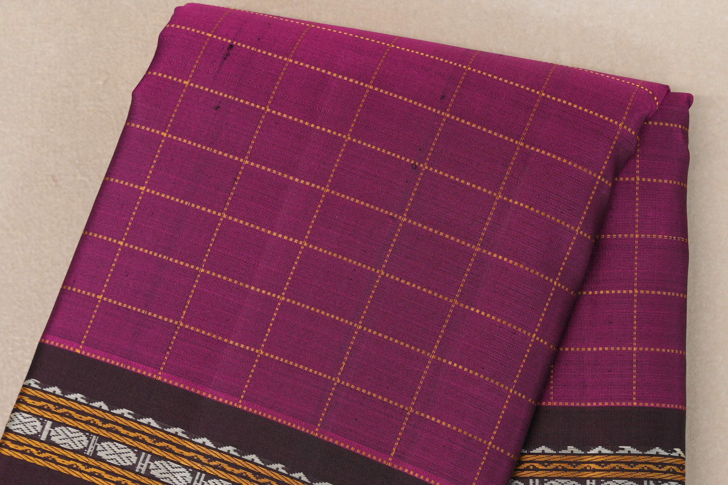 Deep magenta Vintage Kanjivaram Silk Saree by Shreenivas Silks PSSR019316