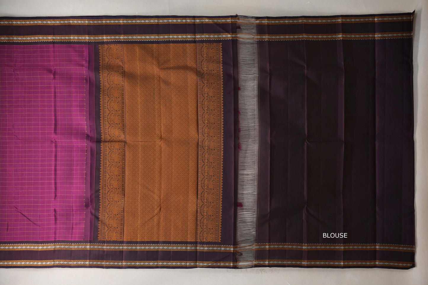 Deep magenta Vintage Kanjivaram Silk Saree by Shreenivas Silks PSSR019316