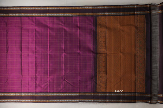 Deep magenta Vintage Kanjivaram Silk Saree by Shreenivas Silks PSSR019316