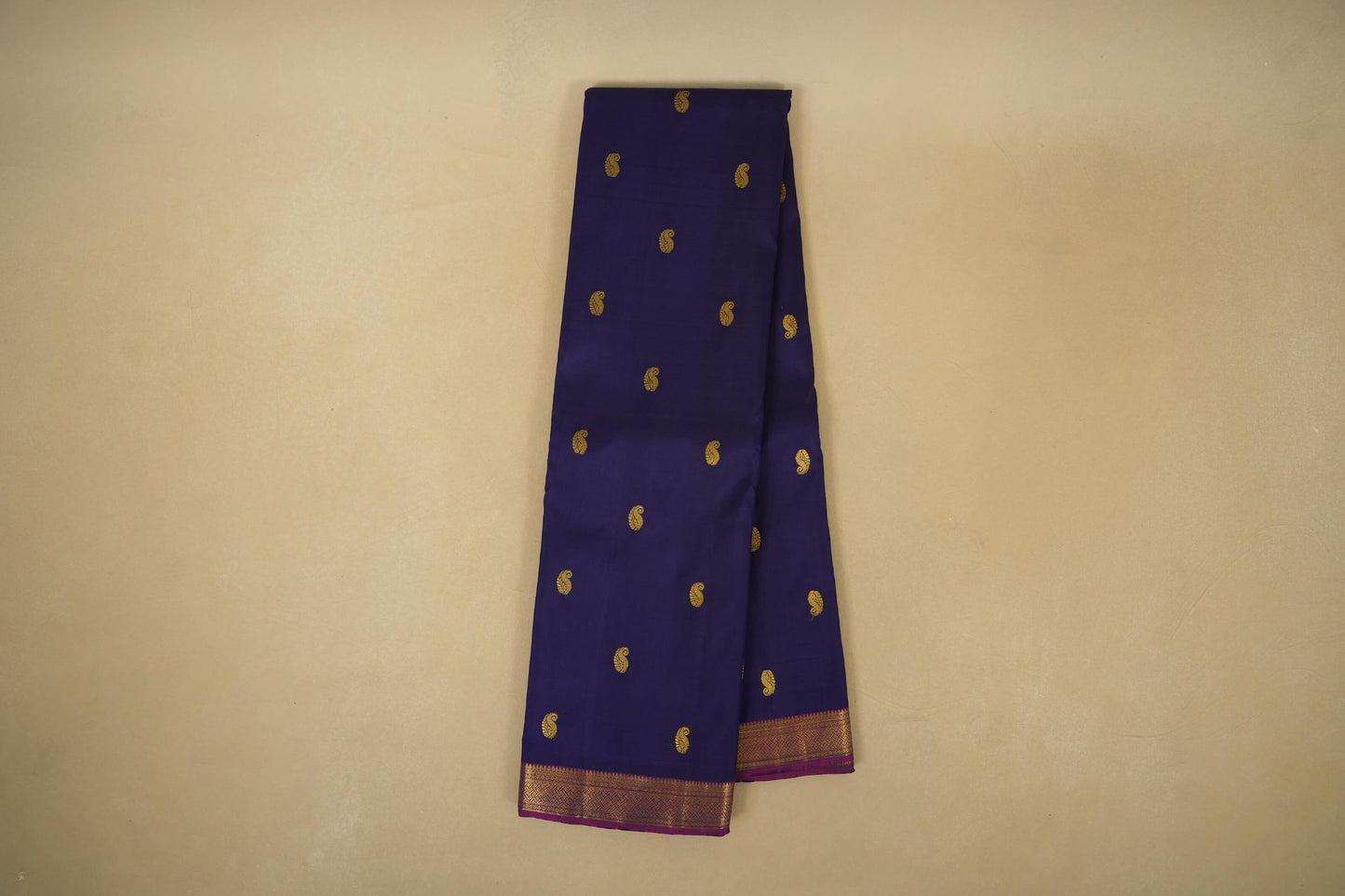 Online Purple with Magenta Borders Vintage Kanjivaram Silk Saree