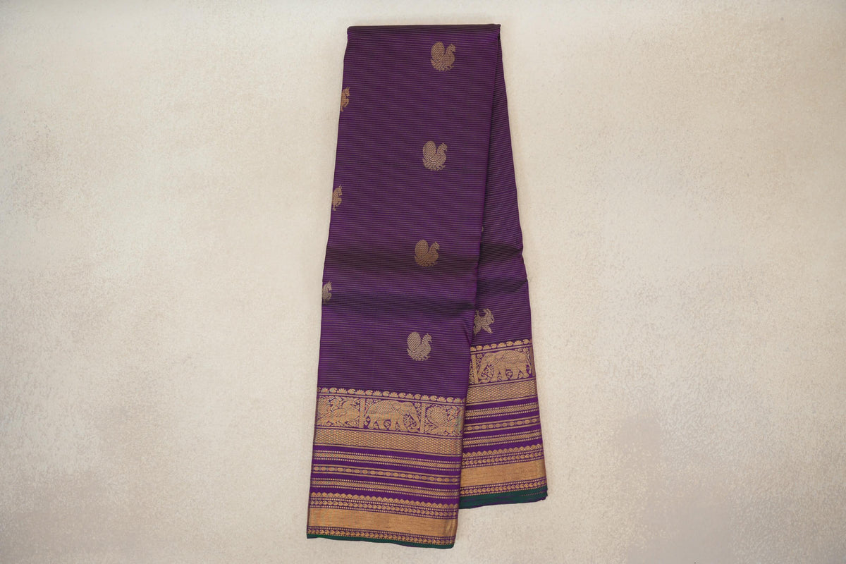 Deep Violet Purple  Vintage Kanjivaram Silk Saree online