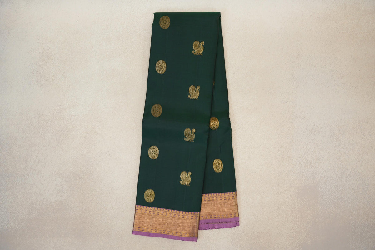 Deep Bottle Green Vintage Kanjivaram Silk Saree online