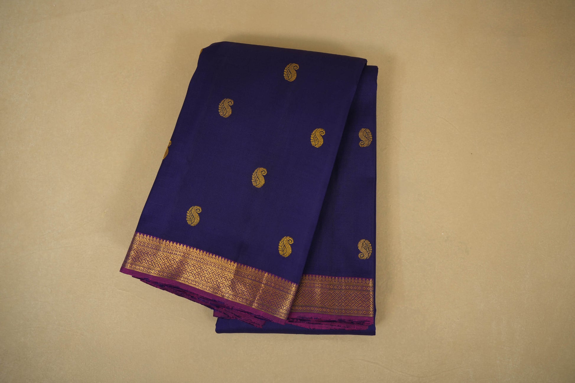 Purple with Magenta Borders Vintage Kanjivaram Silk Saree