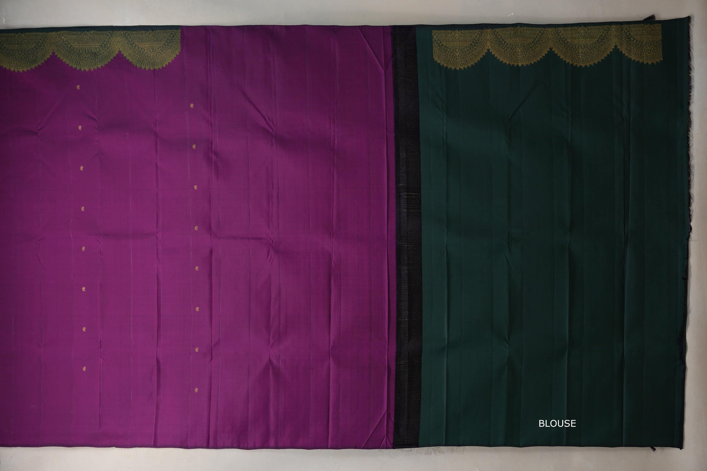 Grape purple with Deep Bottle Green Vintage Kanjivaram Silk Saree by Shreenivas Silks PSSR019320
